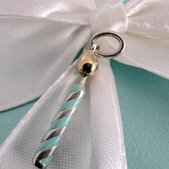 Tiffany & Co NEW Birthday Candle Charm Pendant Sterling Silver and Gold - NEW - Picture 2 of 10